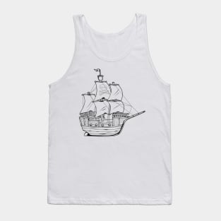 Drawing of a pirate ship Tank Top